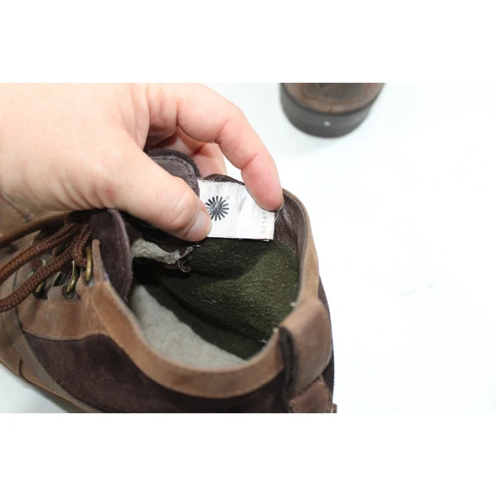 UGG Australia Heather Brown Leather Winter Ankle Boots Womens Size Us 8